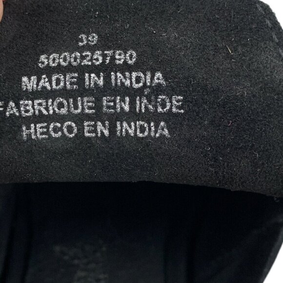 Free People Byron Black Leather Strappy High Vamp Block Heel Mules Women's 9 - Picture 9 of 9